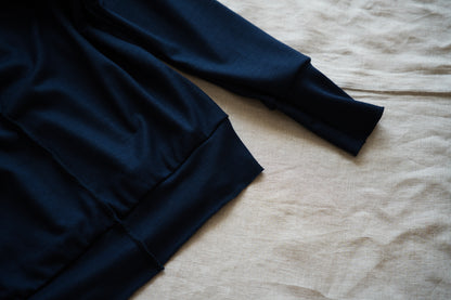 Milled Wool Out-seam Turtleneck/Night Navy