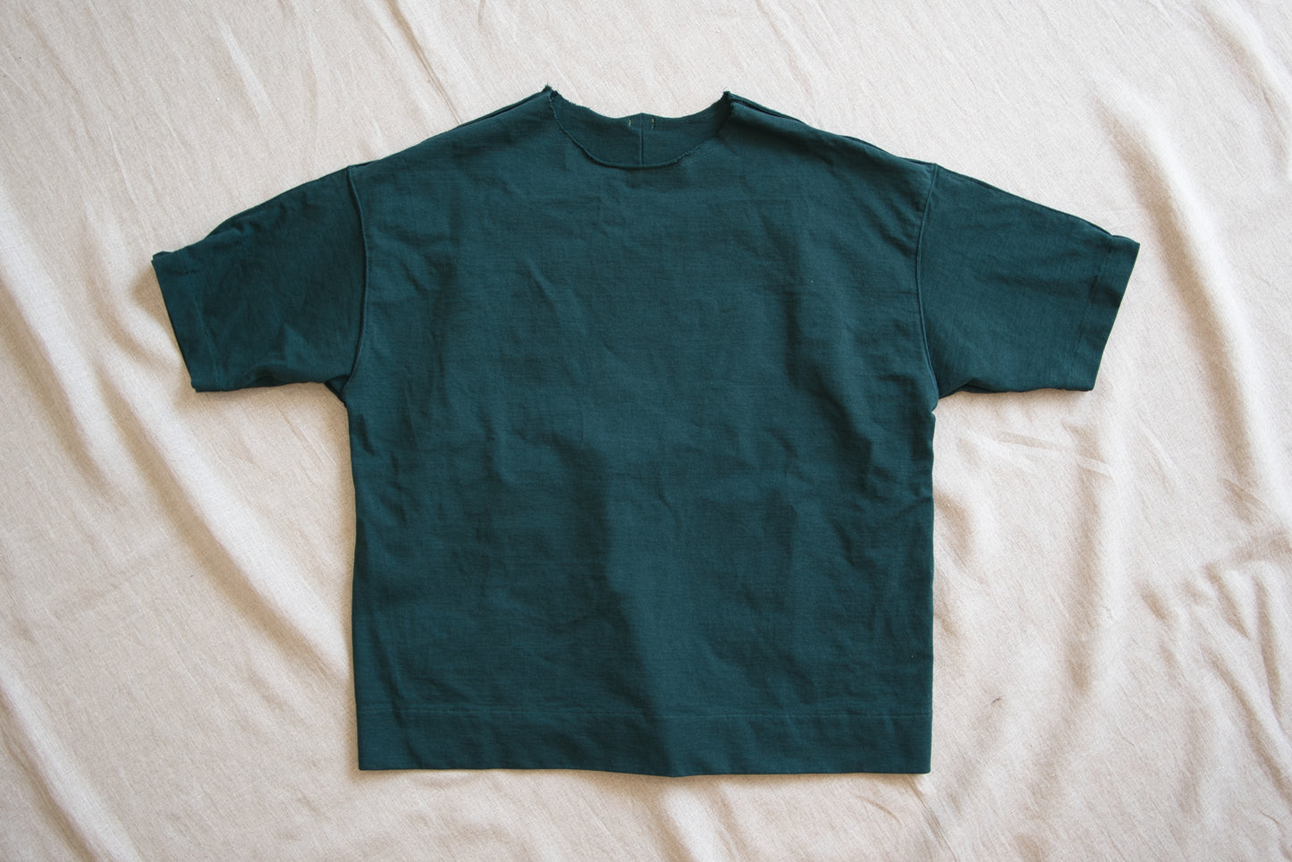 度詰め天竺カットソー/Tight tension cut and sewn/Forest green