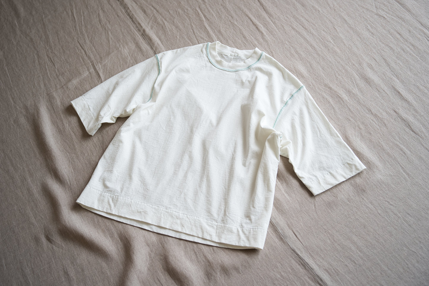 オーガニックコットンリムTシャツ / Organic Cotton Rim T-shirt / Off-white