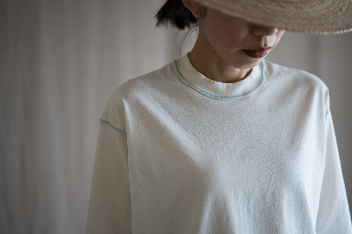 オーガニックコットンリムTシャツ / Organic Cotton Rim T-shirt / Off-white