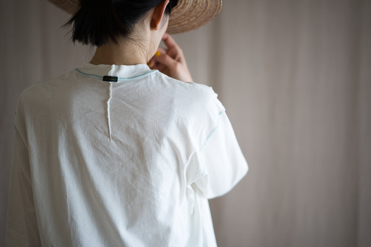 オーガニックコットンリムTシャツ / Organic Cotton Rim T-shirt / Off-white