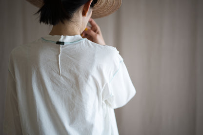 オーガニックコットンリムTシャツ / Organic Cotton Rim T-shirt / Off-white