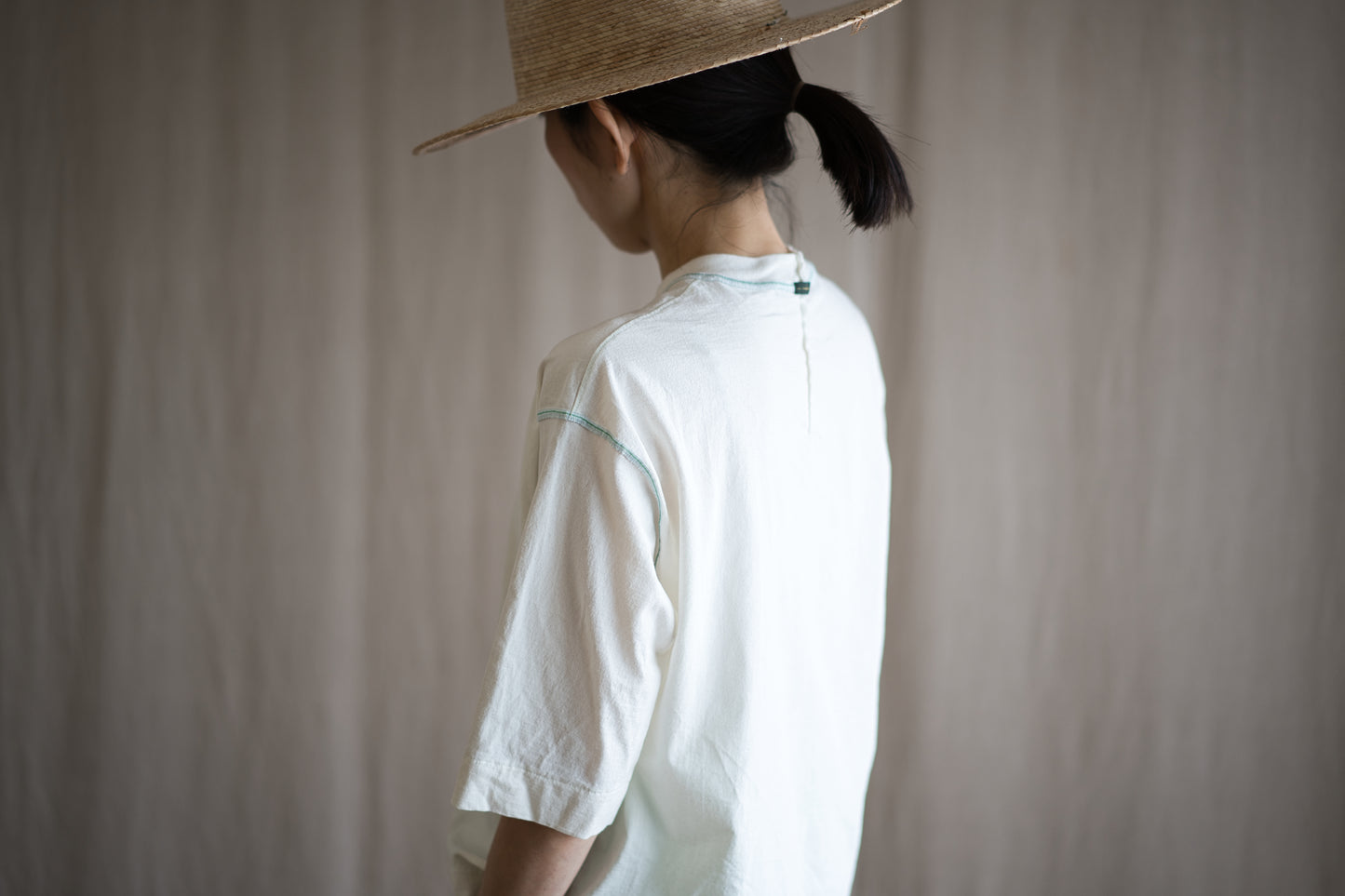 オーガニックコットンリムTシャツ / Organic Cotton Rim T-shirt / Off-white