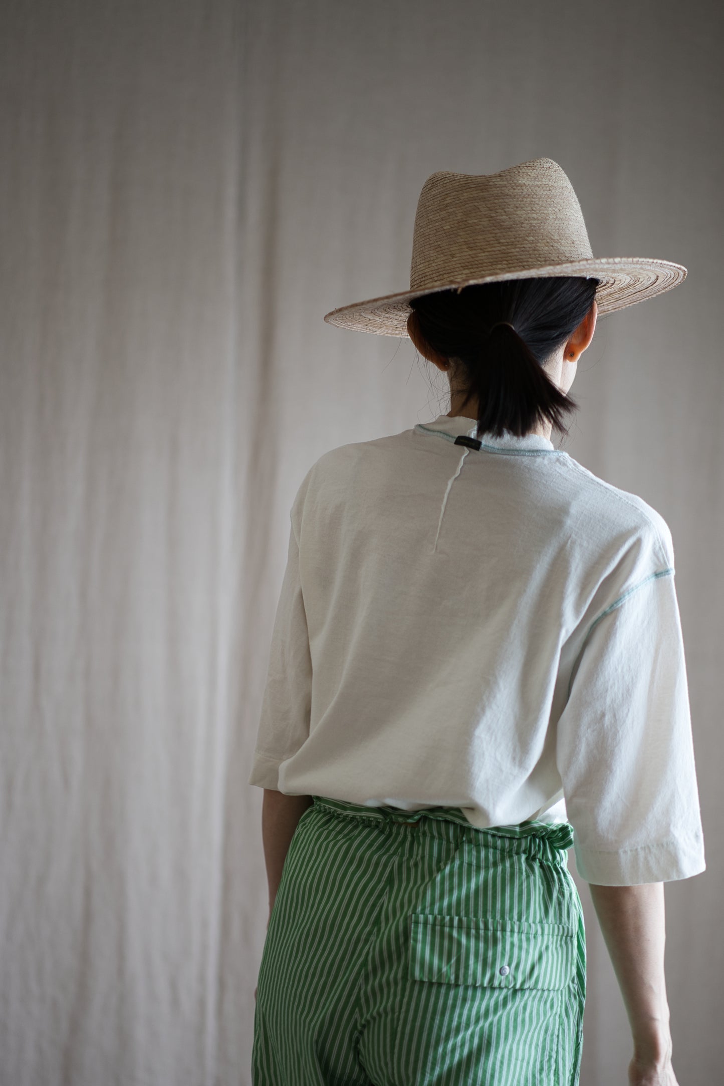 オーガニックコットンリムTシャツ / Organic Cotton Rim T-shirt / Off-white