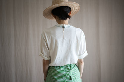 オーガニックコットンリムTシャツ / Organic Cotton Rim T-shirt / Off-white