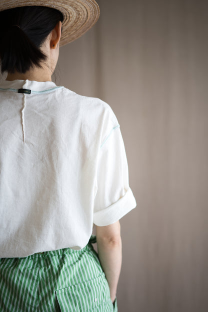 オーガニックコットンリムTシャツ / Organic Cotton Rim T-shirt / Off-white