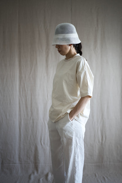 ハードリンガーカットソー/Tight tension ringer cut and sewn/Chalk white/white