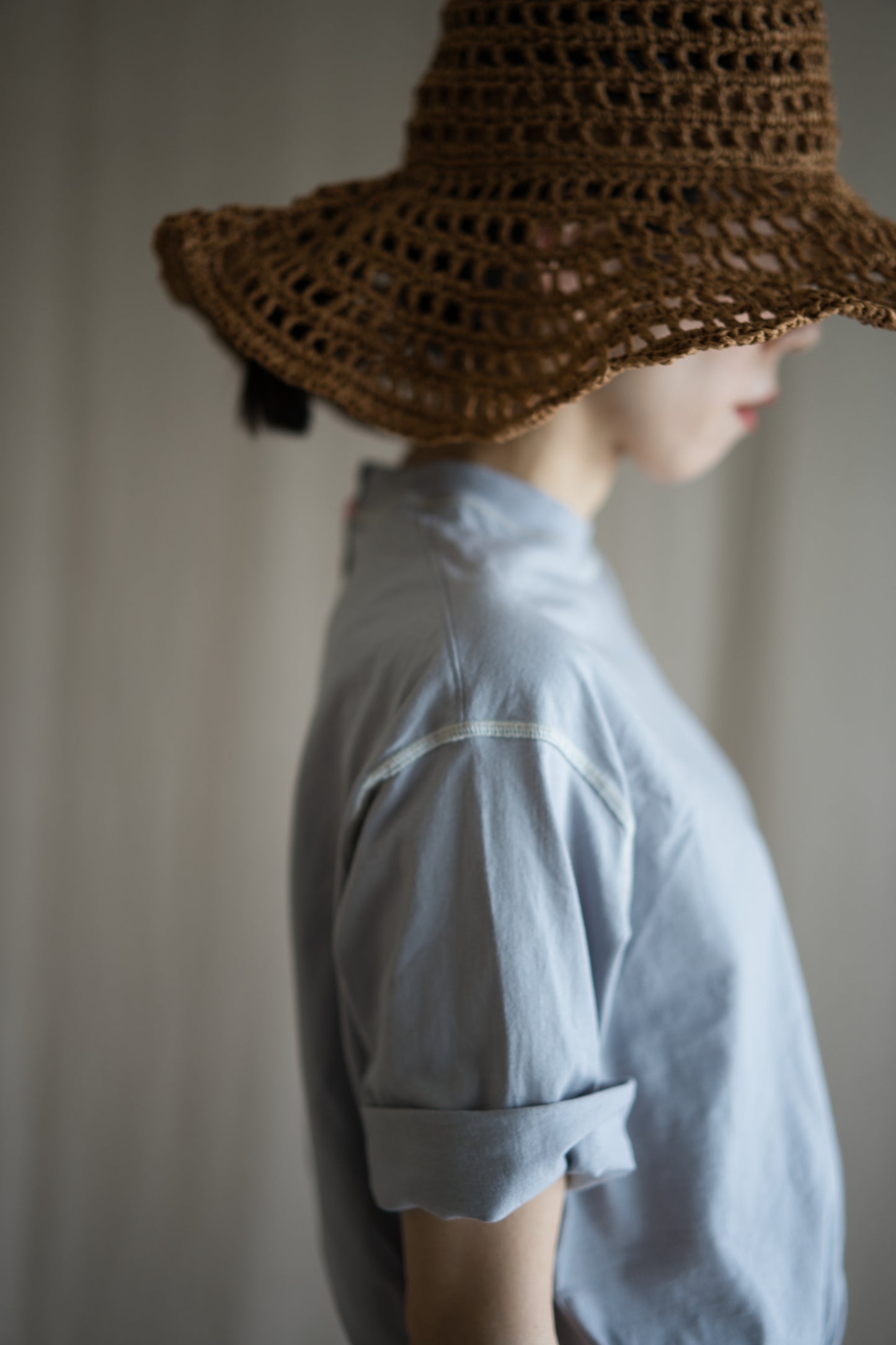 オーガニックコットンリムTシャツ / Organic Cotton Rim T-shirt / Ash Gray