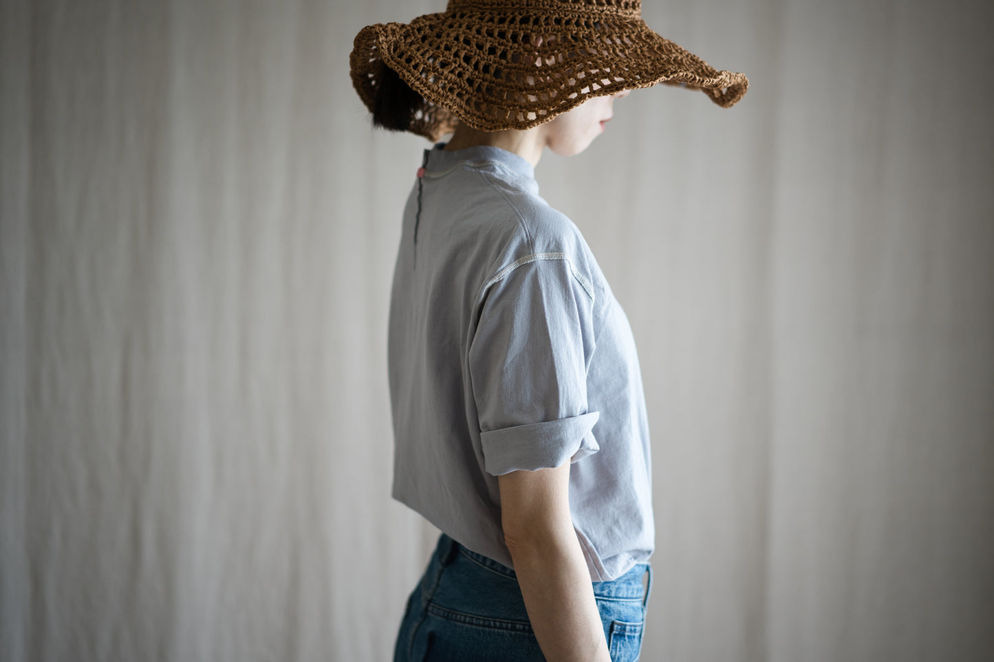 オーガニックコットンリムTシャツ / Organic Cotton Rim T-shirt / Ash Gray