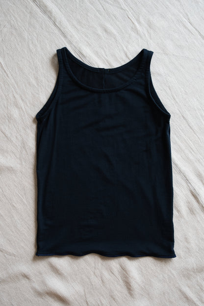 カシミアシルク テンセルタンクトップ / Cashmere Silk Tencel Tank-Top / Midnight Navy