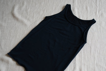 カシミアシルク テンセルタンクトップ / Cashmere Silk Tencel Tank-Top / Midnight Navy