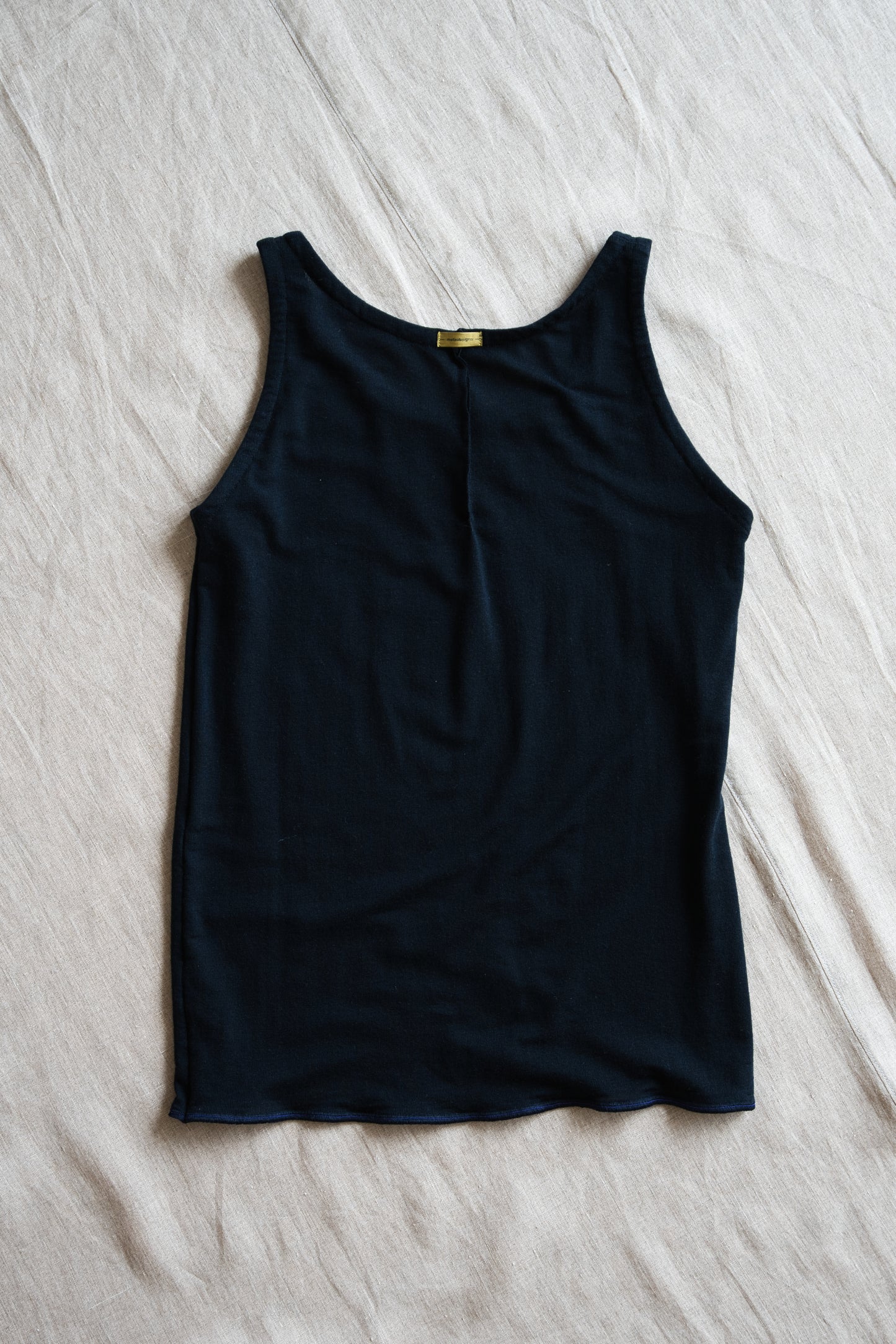 カシミアシルク テンセルタンクトップ / Cashmere Silk Tencel Tank-Top / Midnight Navy