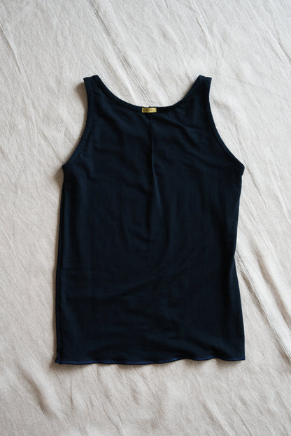 カシミアシルク テンセルタンクトップ / Cashmere Silk Tencel Tank-Top / Midnight Navy