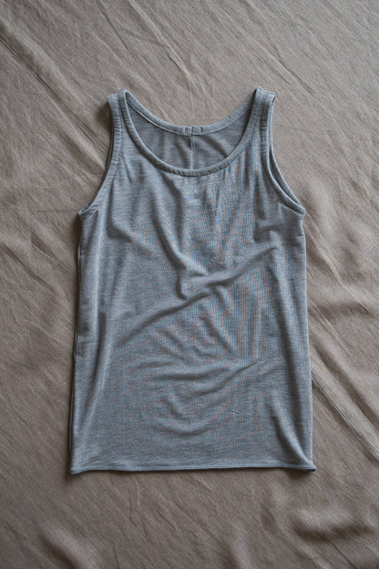 カシミアシルク テンセルタンクトップ / Cashmere Silk Tencel Tank-Top / Light Gray