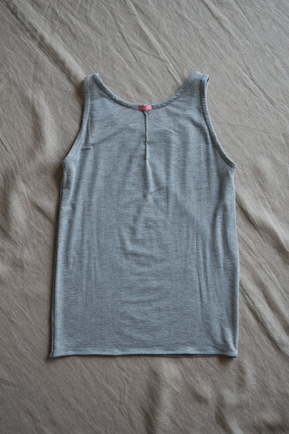 カシミアシルク テンセルタンクトップ / Cashmere Silk Tencel Tank-Top / Light Gray