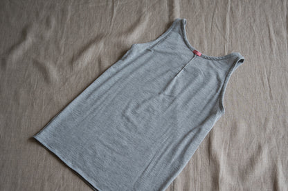 カシミアシルク テンセルタンクトップ / Cashmere Silk Tencel Tank-Top / Light Gray