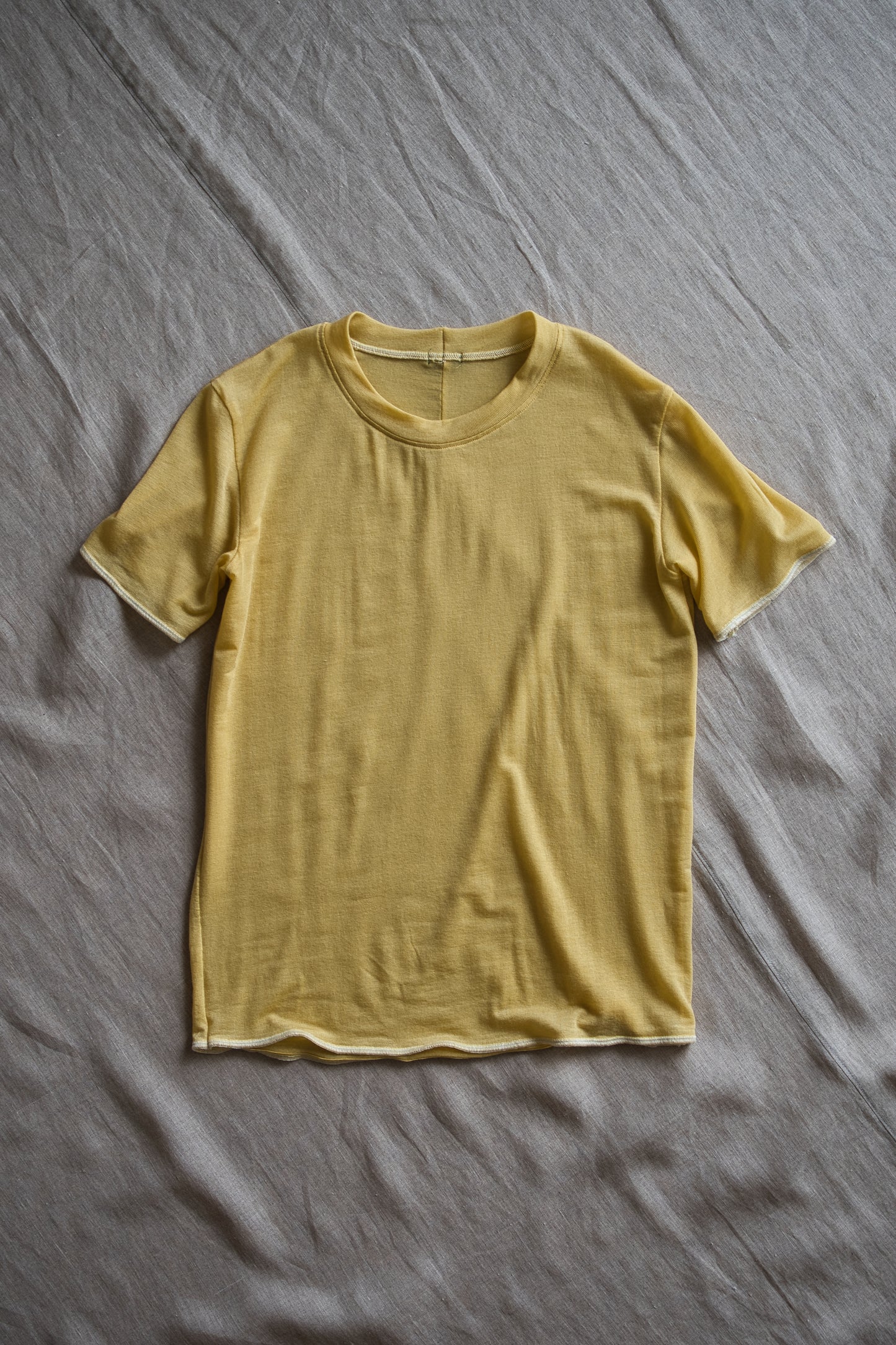 カシミアシルク テンセルTシャツ / Cashmere Silk Tencel T-shirt / Gold Yellow
