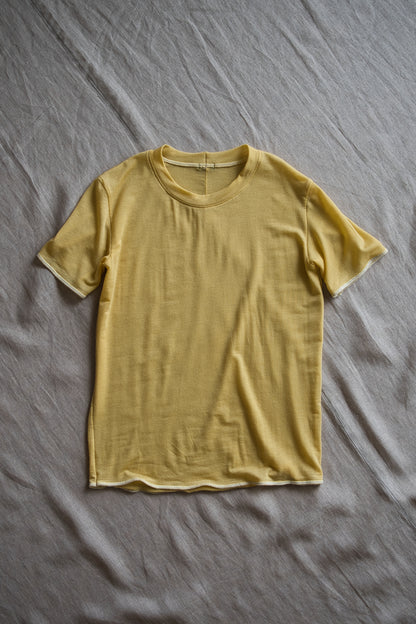 カシミアシルク テンセルTシャツ / Cashmere Silk Tencel T-shirt / Gold Yellow