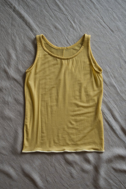 カシミアシルク テンセルタンクトップ / Cashmere Silk Tencel Tank-Top / Gold Yellow