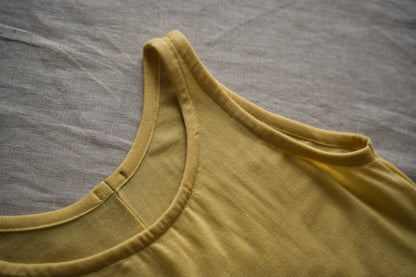 カシミアシルク テンセルタンクトップ / Cashmere Silk Tencel Tank-Top / Gold Yellow