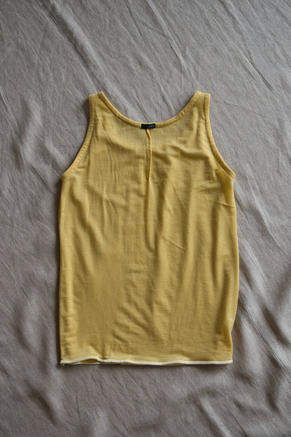 カシミアシルク テンセルタンクトップ / Cashmere Silk Tencel Tank-Top / Gold Yellow