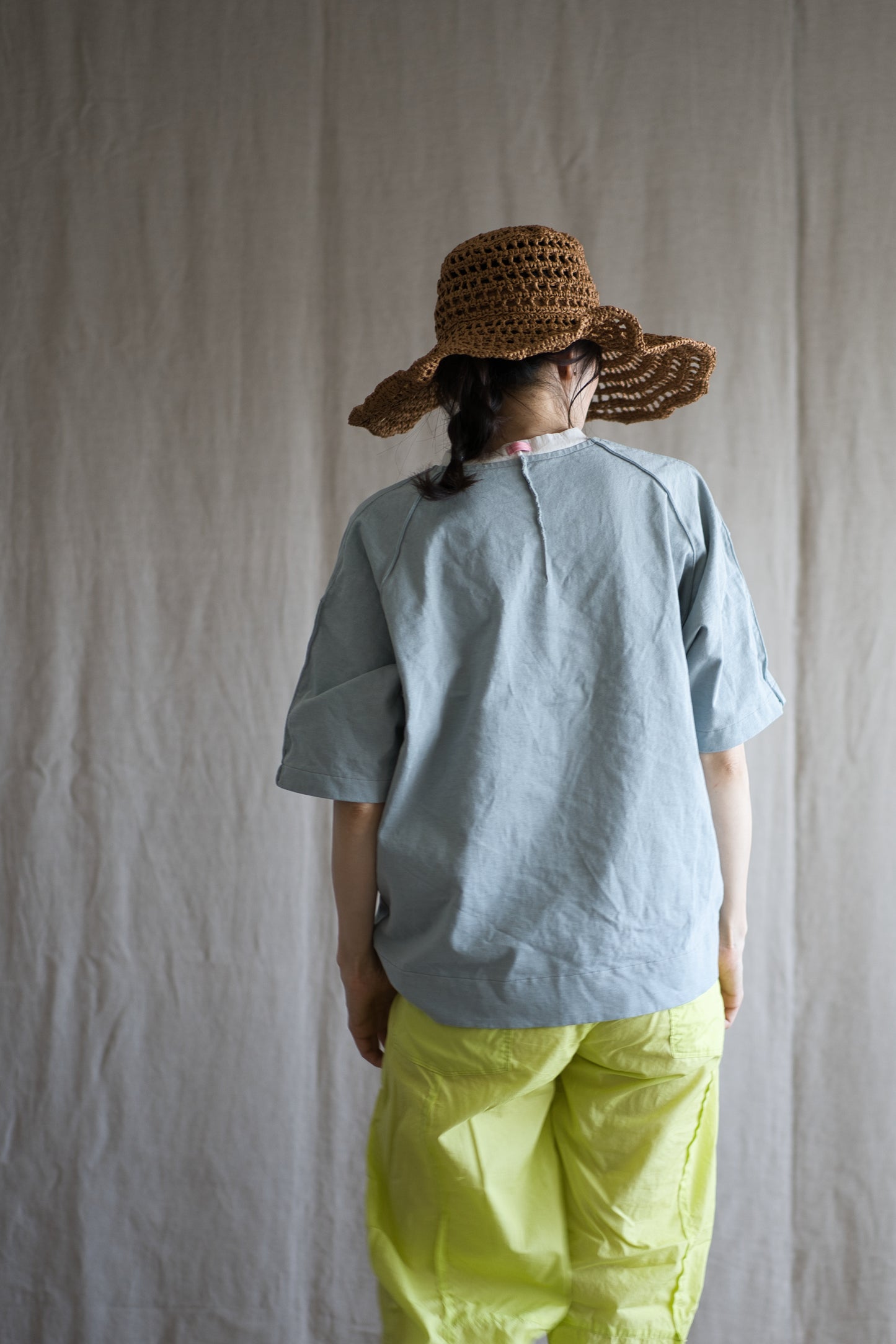 ハードリンガーカットソー/Tight tension ringer cut and sewn/Icegray/white