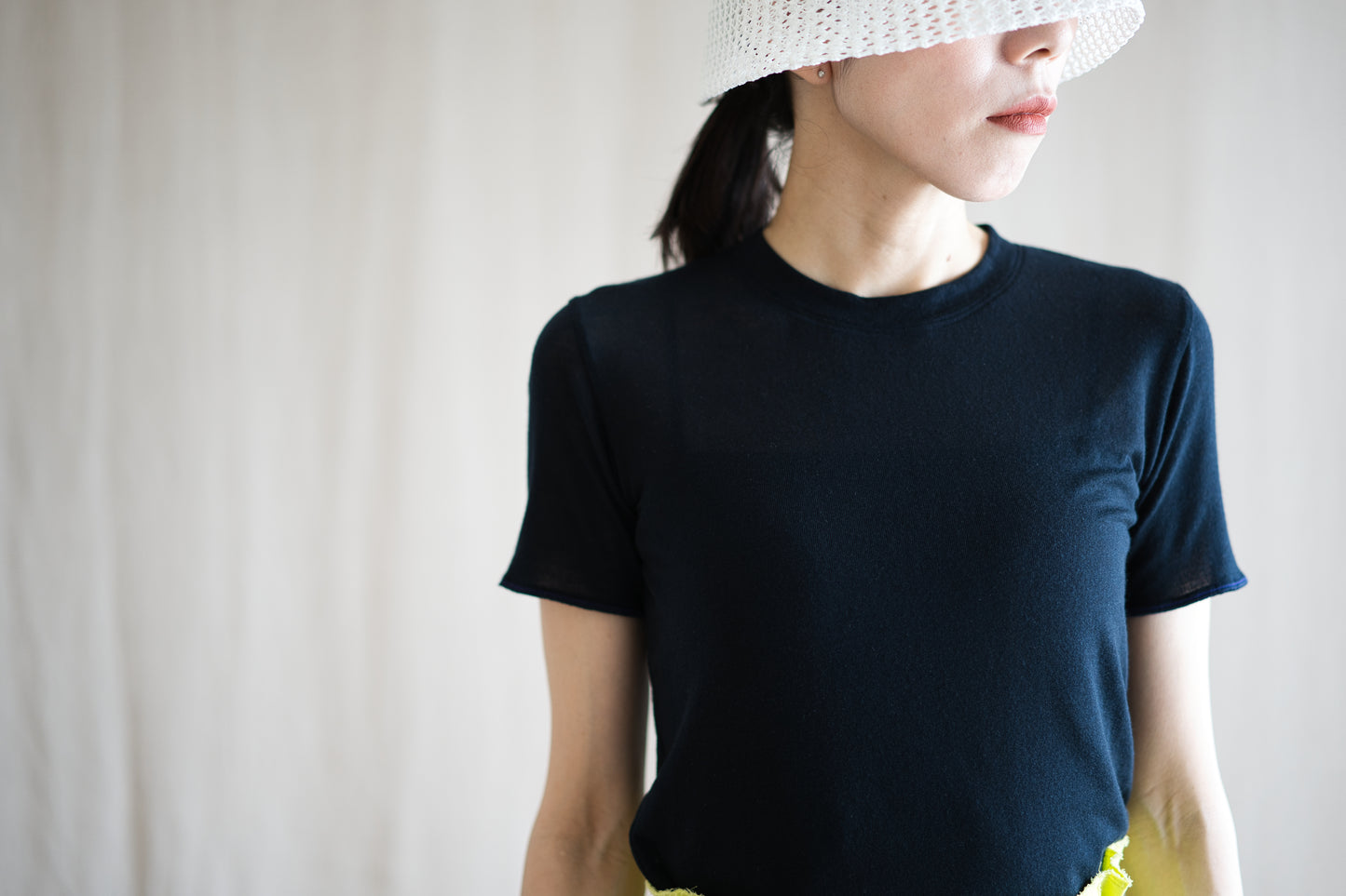 カシミアシルク テンセルTシャツ / Cashmere Silk Tencel T-shirt / Midnight Navy