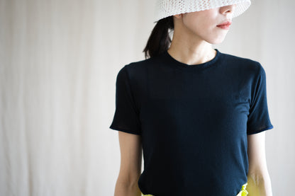 カシミアシルク テンセルTシャツ / Cashmere Silk Tencel T-shirt / Midnight Navy