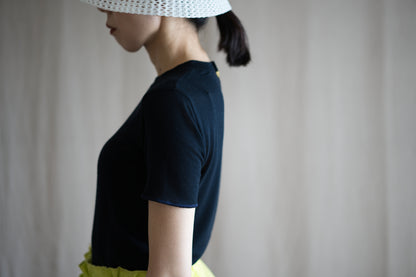 カシミアシルク テンセルTシャツ / Cashmere Silk Tencel T-shirt / Midnight Navy
