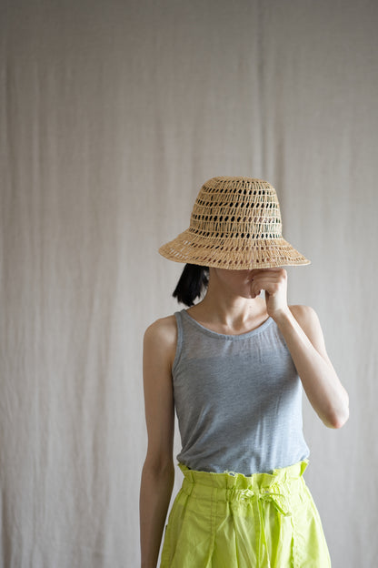 カシミアシルク テンセルタンクトップ / Cashmere Silk Tencel Tank-Top / Light Gray