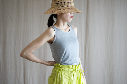 カシミアシルク テンセルタンクトップ / Cashmere Silk Tencel Tank-Top / Light Gray