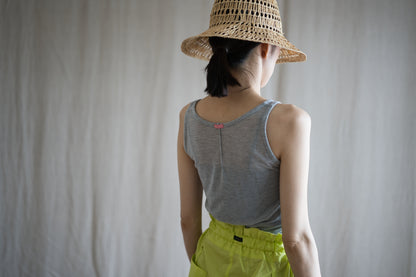 カシミアシルク テンセルタンクトップ / Cashmere Silk Tencel Tank-Top / Light Gray
