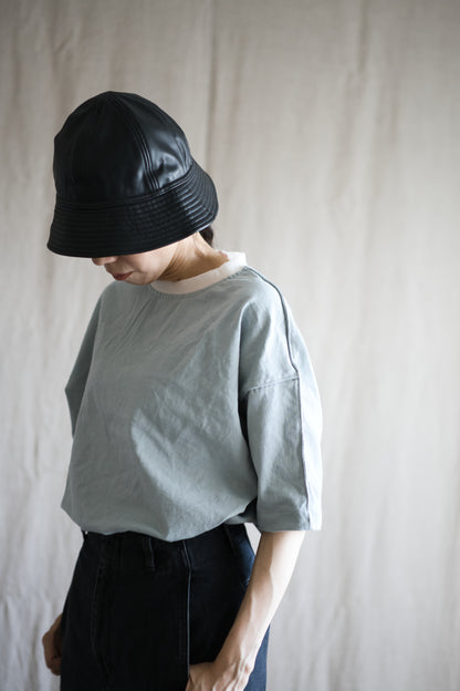 ハードリンガーカットソー/Tight tension ringer cut and sewn/Icegray/white