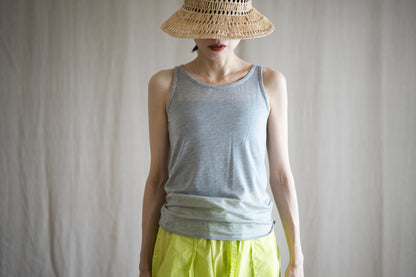 カシミアシルク テンセルタンクトップ / Cashmere Silk Tencel Tank-Top / Light Gray