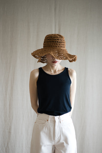 カシミアシルク テンセルタンクトップ / Cashmere Silk Tencel Tank-Top / Midnight Navy