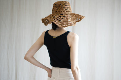 カシミアシルク テンセルタンクトップ / Cashmere Silk Tencel Tank-Top / Midnight Navy