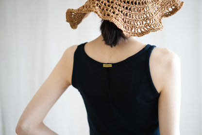 カシミアシルク テンセルタンクトップ / Cashmere Silk Tencel Tank-Top / Midnight Navy