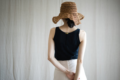 カシミアシルク テンセルタンクトップ / Cashmere Silk Tencel Tank-Top / Midnight Navy