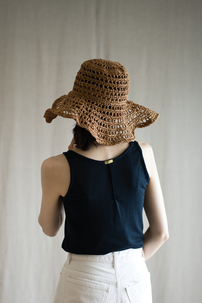 カシミアシルク テンセルタンクトップ / Cashmere Silk Tencel Tank-Top / Midnight Navy