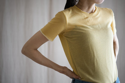 カシミアシルク テンセルTシャツ / Cashmere Silk Tencel T-shirt / Gold Yellow