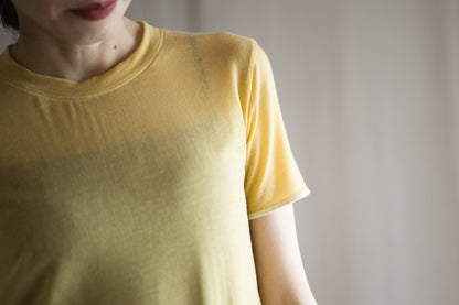 カシミアシルク テンセルTシャツ / Cashmere Silk Tencel T-shirt / Gold Yellow