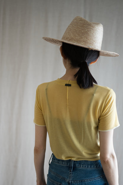 カシミアシルク テンセルTシャツ / Cashmere Silk Tencel T-shirt / Gold Yellow