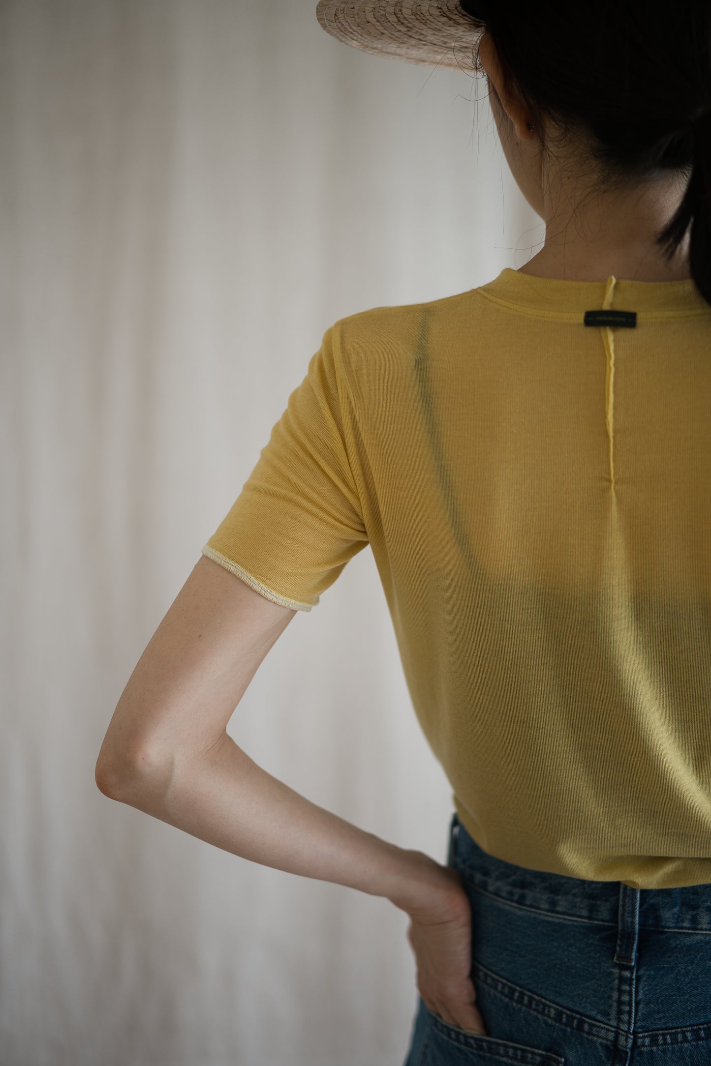 カシミアシルク テンセルTシャツ / Cashmere Silk Tencel T-shirt / Gold Yellow