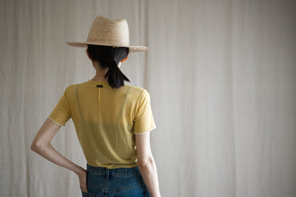 カシミアシルク テンセルTシャツ / Cashmere Silk Tencel T-shirt / Gold Yellow