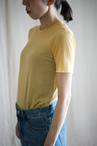 カシミアシルク テンセルTシャツ / Cashmere Silk Tencel T-shirt / Gold Yellow