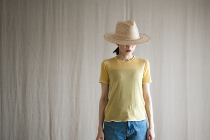 カシミアシルク テンセルTシャツ / Cashmere Silk Tencel T-shirt / Gold Yellow