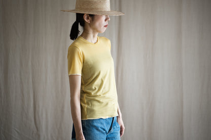 カシミアシルク テンセルTシャツ / Cashmere Silk Tencel T-shirt / Gold Yellow