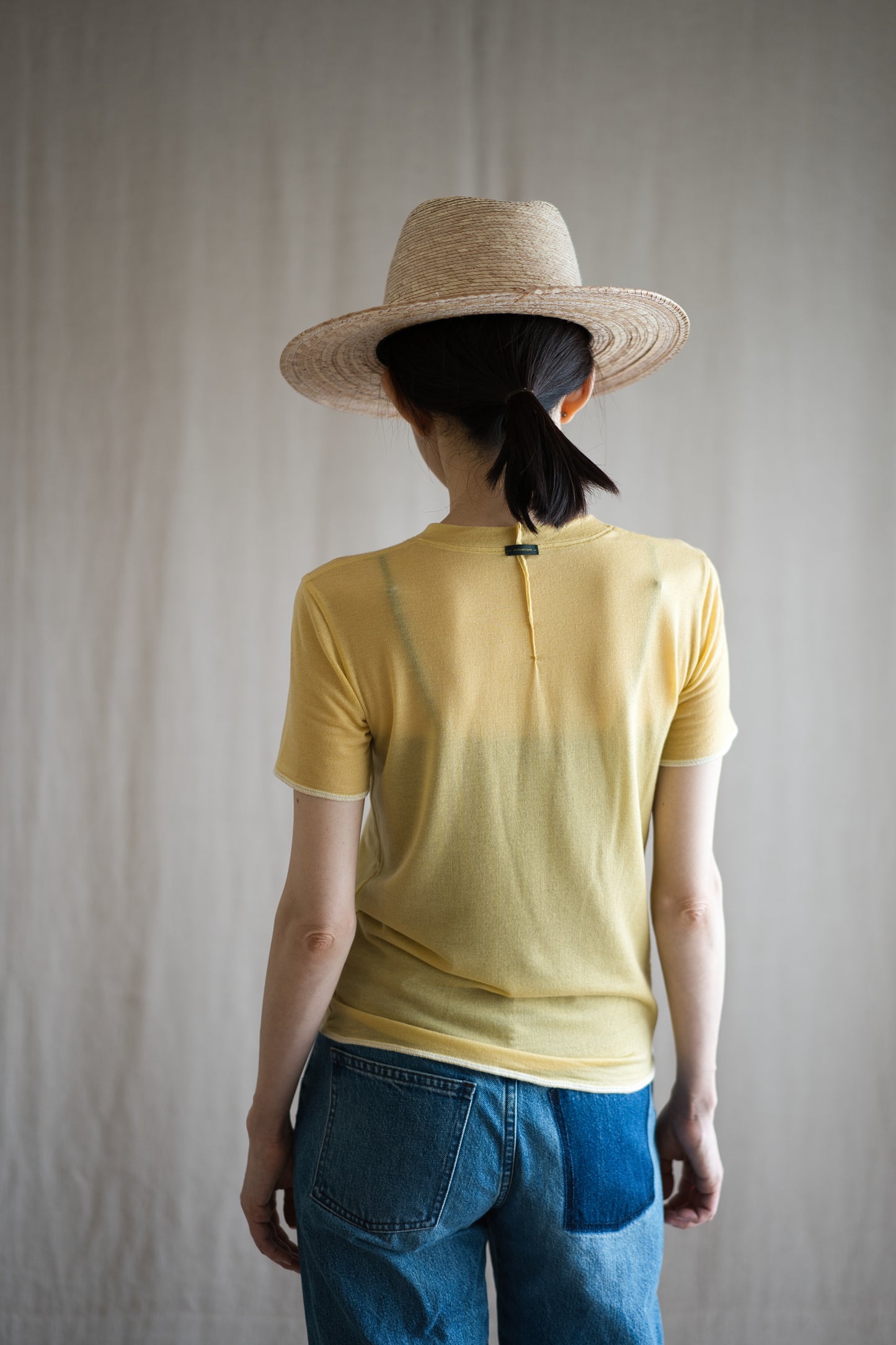 カシミアシルク テンセルTシャツ / Cashmere Silk Tencel T-shirt / Gold Yellow