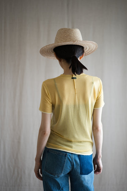 カシミアシルク テンセルTシャツ / Cashmere Silk Tencel T-shirt / Gold Yellow