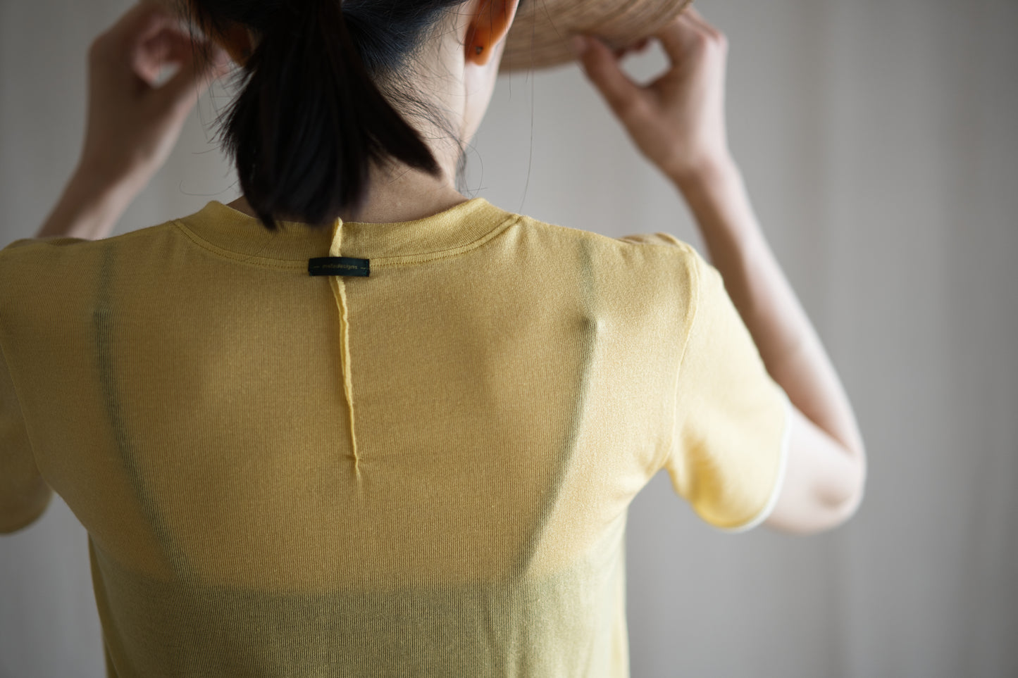 カシミアシルク テンセルTシャツ / Cashmere Silk Tencel T-shirt / Gold Yellow